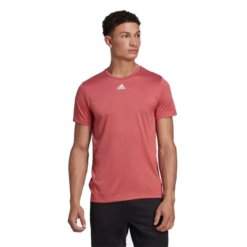 Men’s Short Sleeve T-Shirt Adidas 3stripes Crimson Red