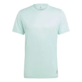 Men’s Short Sleeve T-Shirt Adidas Run It Aquamarine