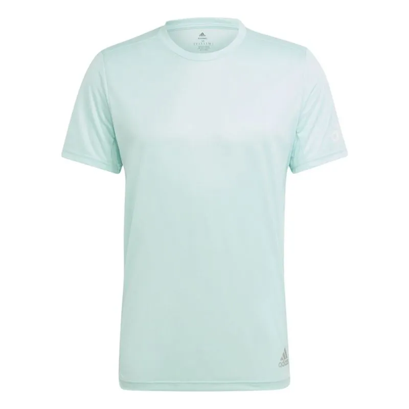 Men’s Short Sleeve T-Shirt Adidas Run It Aquamarine