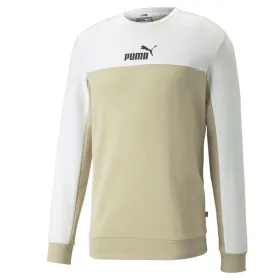 Men’s Sweatshirt without Hood Puma ESS+ Block Crew White