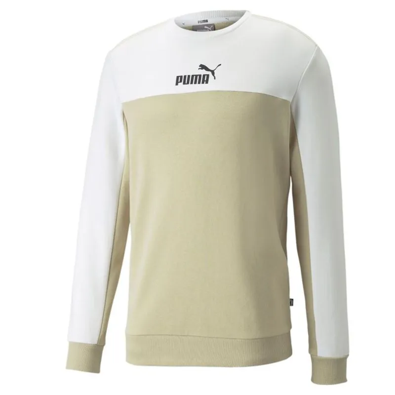 Men’s Sweatshirt without Hood Puma ESS+ Block Crew White