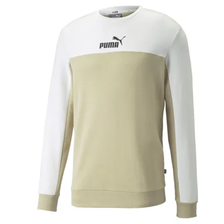 Men’s Sweatshirt without Hood Puma ESS+ Block Crew White