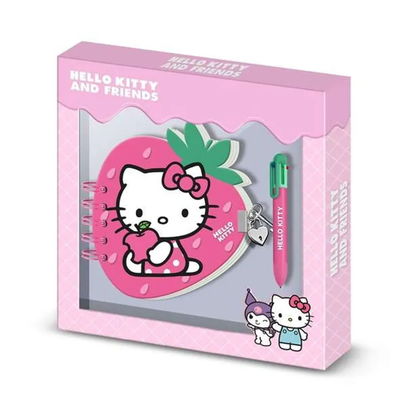 Dienoraštis su aksesuarais Hello Kitty Rožinė 24 x 23 x 2,5 cm