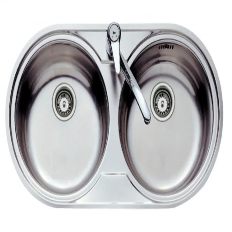 Kriauklė su dvejomis plautuvėmis Teka eline 80cm Inox