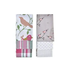 Набор полотенец DKD Home Decor Коричневый Красный Зеленый Бежевый 60 x 0,5 x 40 cm Цветы птицы