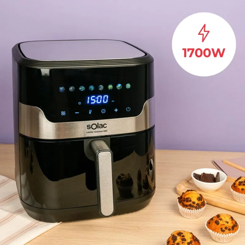 Karstā gaisa fritieris Solac Melns 1700 W 8 L