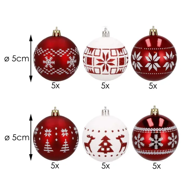 Christmas tree decoration Springos CA0151, 5 cm 30 pcs.