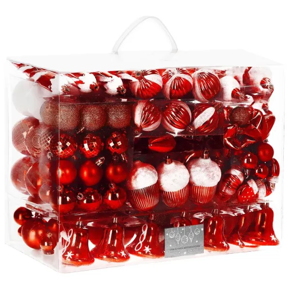 Christmas tree ornaments set Springos CA0155, 6/8/14 cm, 149 pcs