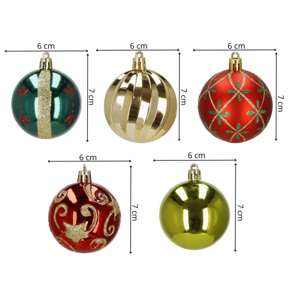 Christmas tree decoration set Springos CA1162, 6 cm, 30 pcs.