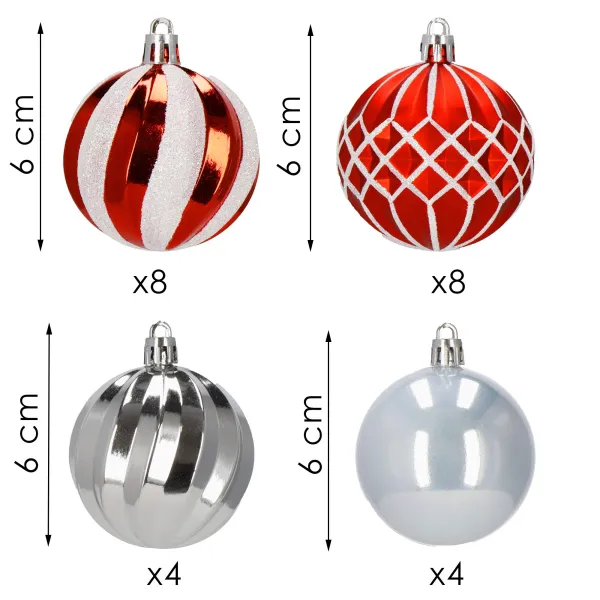 Christmas Tree Decoration Set Springos CA1166, 24 pcs