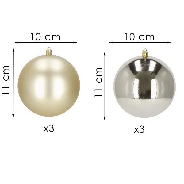 Christmas tree decoration set Springos CA1190 10 cm 6 pcs.