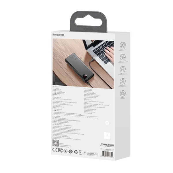 Powerbank Baseus Adaman Metal 20000mAh PD QC 3.0 65W 2xUSB + USB-C + micro USB (Black)