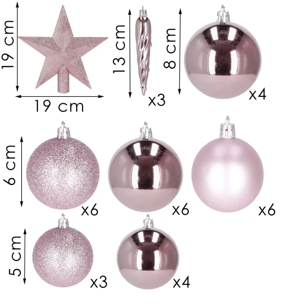 Christmas Tree Ornament Set Springos CA1146, 33 pcs