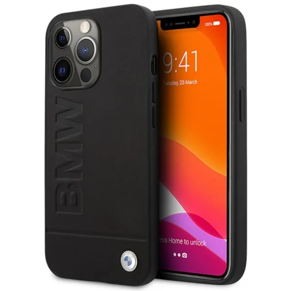 BMW Leather Hot Stamp MagSafe - Case for iPhone 14 Pro Max (Black)