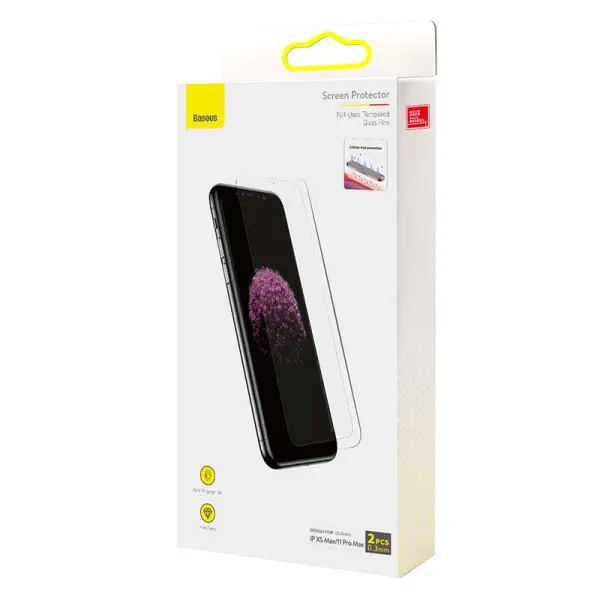 Baseus 0.3mm Full-glass Tempered Glass Film(2pcs pack) for iPhone XS Max/11 Pro Max 6.5inch