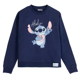 Naisten huputon collegepaita Stitch Tummansininen
