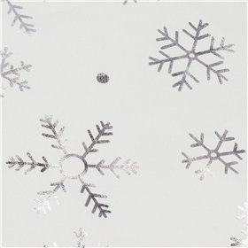 Kalėdinė stalo takelis Springos CA1220, 183x35 cm, baltas, su snaigių raštu