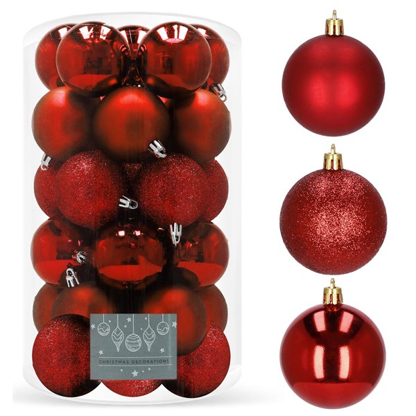 Kalėdinių eglutės žaisliukų rinkinys Springos CA0006, 6 cm, 30 vnt.