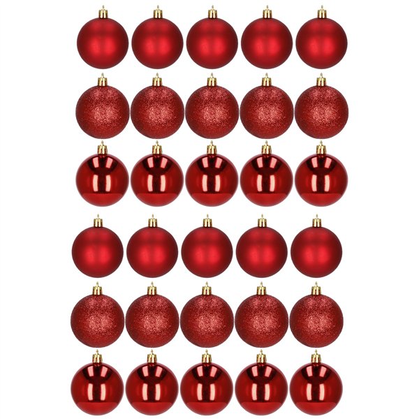 Kalėdinių eglutės žaisliukų rinkinys Springos CA0006, 6 cm, 30 vnt.