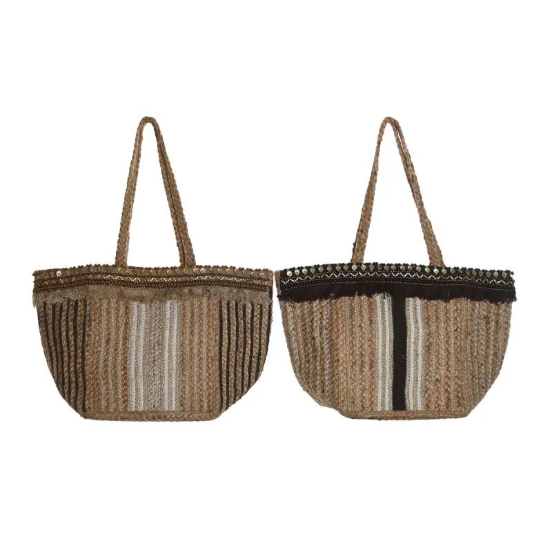 Moteriška Rankinė DKD Home Decor Ruda Kreminė 50 x 23 x 33 cm (2 vnt.)