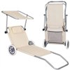 Folding beach chair with wheels Springos GC0041