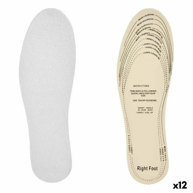 Kujud Sport Valge Puuvill Plastmass Lateks 9,5 x 29,5 cm 11,5 x 0,5 x 36 cm (12 Ühikut)