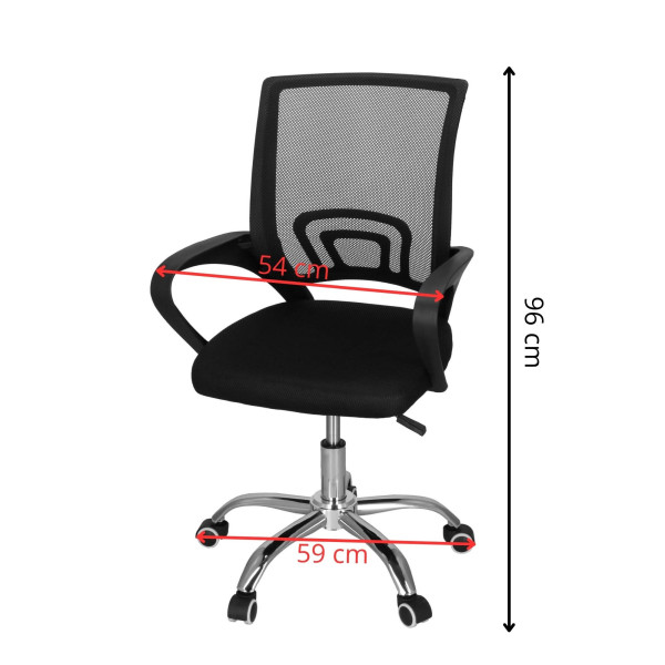 Springos HF0017 biuro kėdė, juoda ekoda