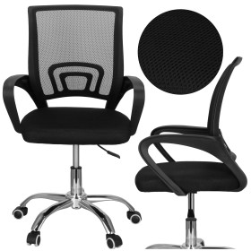 Springos HF0017 Office Chair, black eco‑leather