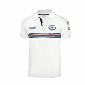 Lyhythihainen poolopaita Sparco Martini Racing Valkoinen