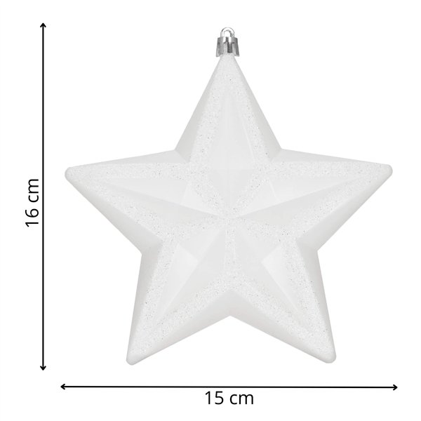 Kalėdinis dekoratyvinis žvaigždės formos papuošimas, Springos CA1382, 15 cm