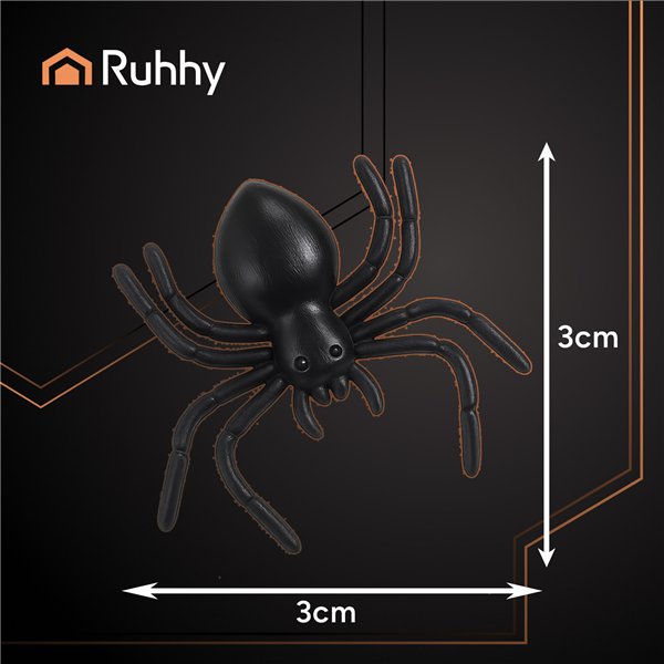 Plastic spiders - decoration - 10 pcs Ruhhy 26028