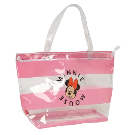 Naisten Käsilaukku Minnie Mouse Beach Pinkki Läpinäkyvä