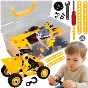 Construction blocks - vehicles 100 pieces ISO TRADE