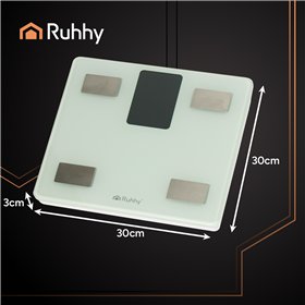LCD bathroom scale - analytical white Ruhhy 20676