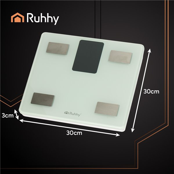 LCD bathroom scale - analytical white Ruhhy 20676