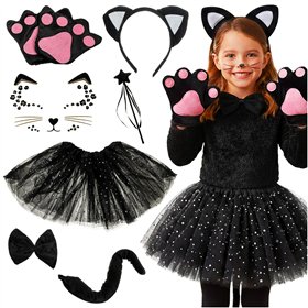 7-piece cat costume - black Kruzzel 26745