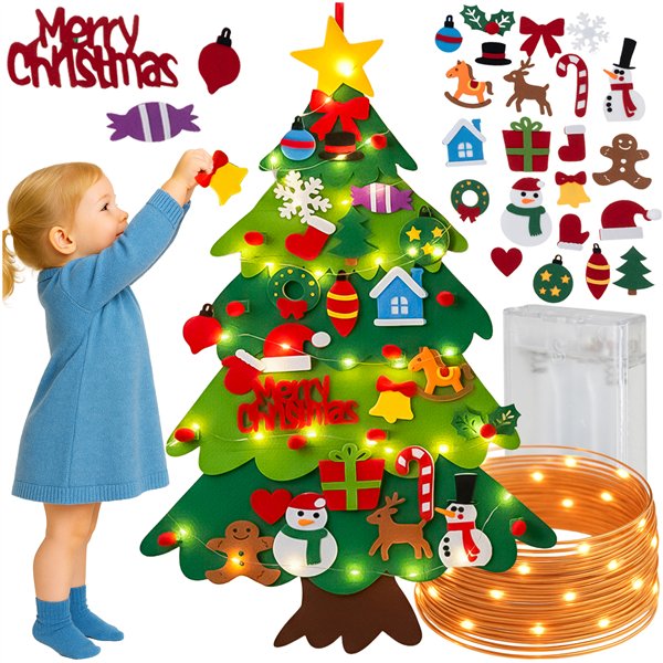 Kruzzel 26548 LED Felt Christmas Tree