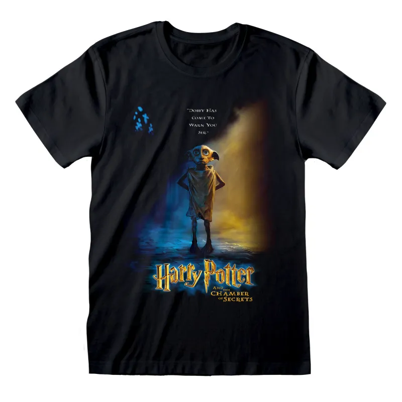 Lyhythihainen paita Harry Potter Dobby Poster Musta Unisex