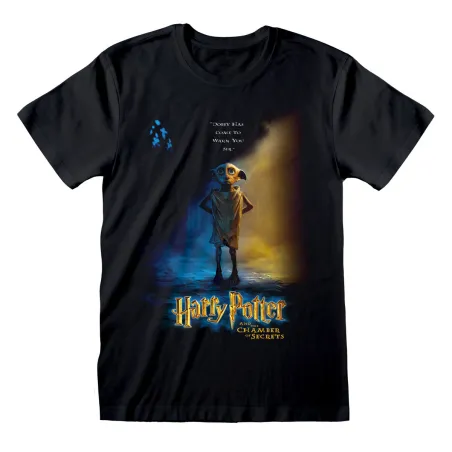 Marškinėliai su trumpomis rankovėmis Harry Potter Dobby Poster Juoda Abiejų lyčių