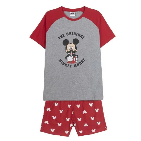 Vasaras pidžamu zēniem Mickey Mouse Sarkans (Odrasle) Vīriešu Pelēks