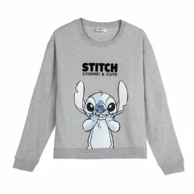 Naisten huputon collegepaita Stitch Harmaa