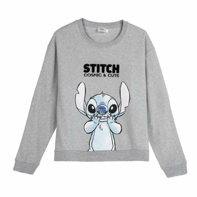 Naisten huputon collegepaita Stitch Harmaa
