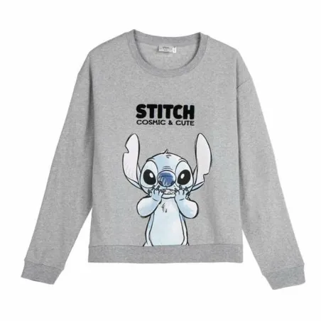 Naisten huputon collegepaita Stitch Harmaa