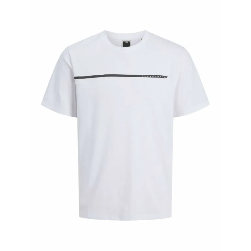 Vīriešu Krekls ar Īsām Piedurknēm Jack & Jones JCOFUSION FULL BRANDING 12273120 Balts