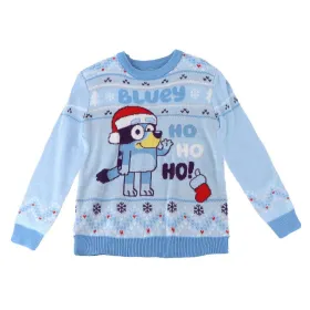 Uniseksinis megztinis Bluey Christmas Šviesiai mėlyna