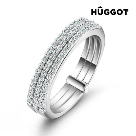 Hûggot Three 925 ehe hõbesõrmus tsirkoonidega