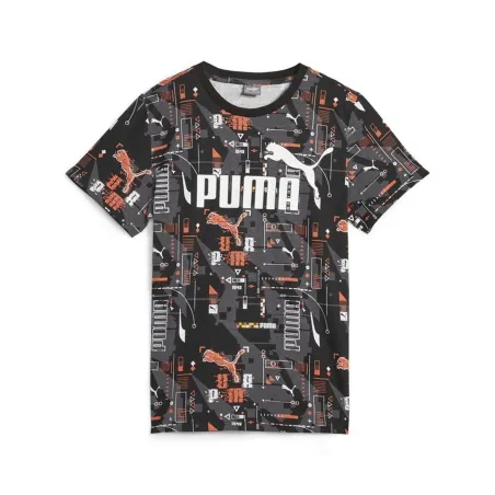 Lasten Lyhythihainen paita Puma Ess+ Futureverse Aop Musta