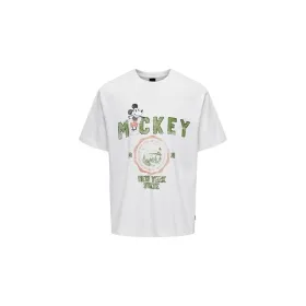 Miesten T-paita Only & Sons Mickey Rlx Cloud Dancer Valkoinen