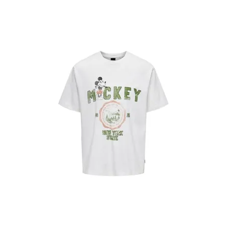 Miesten T-paita Only & Sons Mickey Rlx Cloud Dancer Valkoinen