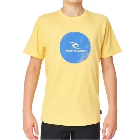 Lasten Lyhythihainen paita Rip Curl Rip Curl Corp Icon Boys Keltainen